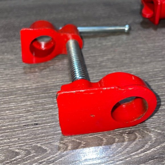 VINTAGE SEARS CRAFTSMAN 1 Set Of Gluing Clamps 1/2” Threaded Pipe In Box - Picture 6 of 6